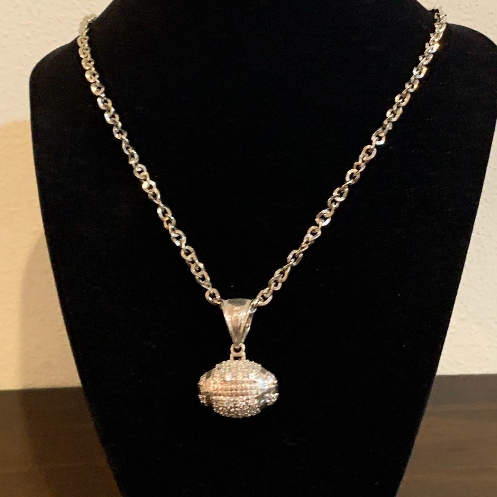 FOOTBALL CHARM 925 STERLING SILVER with chain I will throw in.